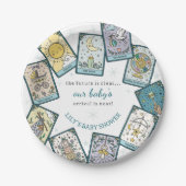 Genderneutraal Baby shower Tarot Kaarten Papieren Bordje (Voorkant)