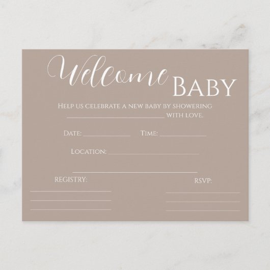 Genderneutraal Baby shower uitnodigen Uitnodiging Briefkaart (Voorkant)