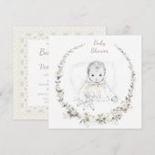  Genderneutraal Baby shower Uitnodiging (Voorkant / Achterkant)