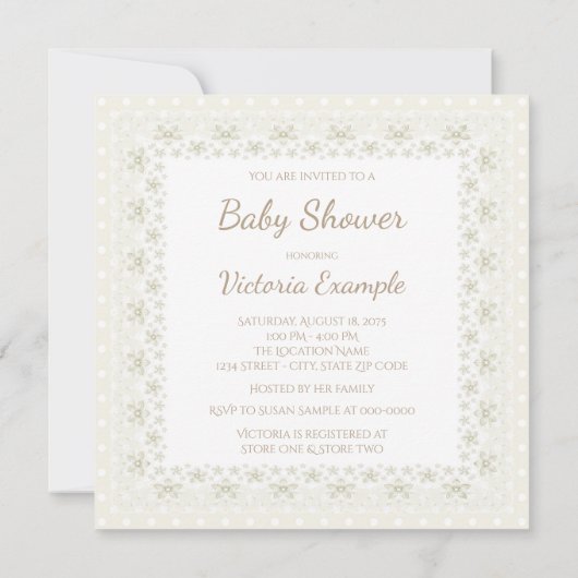  Genderneutraal Baby shower Uitnodiging (Achterkant)