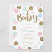 Genderneutraal Baby shower uitnodiging Confetti (Voorkant)