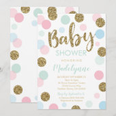 Genderneutraal Baby shower uitnodiging Confetti (Voorkant / Achterkant)