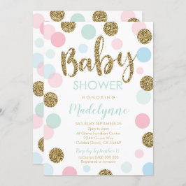 Genderneutraal Baby shower uitnodiging Confetti