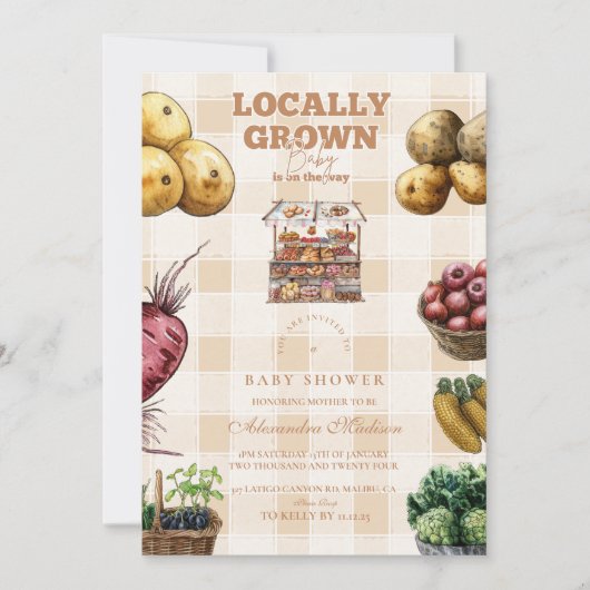 genderneutraal Baby shower van de boerenmarkt Kaart (Voorkant)