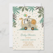 Genderneutraal Baby shower van Safari-dieren Kaart (Voorkant)