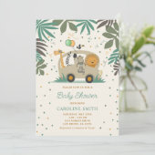 Genderneutraal Baby shower van Safari-dieren Kaart (Staand voorkant)