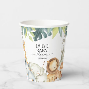 Genderneutraal baby shower van Safari-oerwoud Papieren Bekers