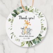 Genderneutraal baby shower voor dieren bedankjes labels (Voorkant)