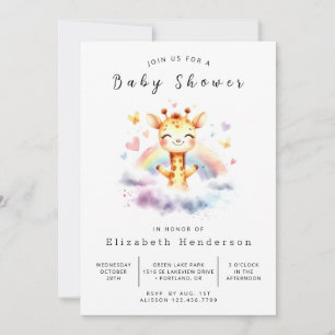 genderneutraal Baby shower voor digitale Giraffe Kaart