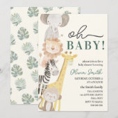 genderneutraal baby shower voor safaridieren kaart (Voorkant / Achterkant)