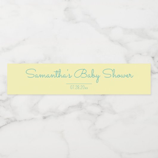 Genderneutraal Baby shower Waterfles Etiket (Enkel label)