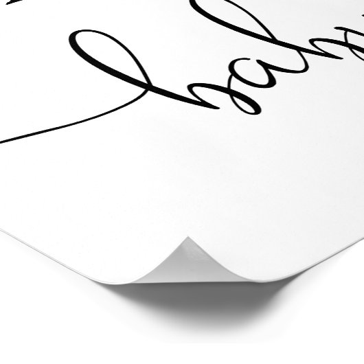 Genderneutraal baby shower welkom bord poster (Hoek)