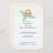 Genderneutraal Baby Sloth Baby shower Uitnodiging (Voorkant / Achterkant)