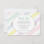 Genderneutraal baby sprinkhaan bedankkaart (Achterkant)