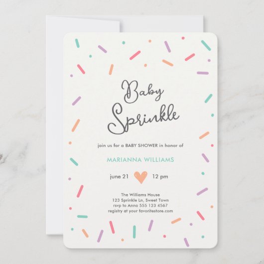 Genderneutraal Baby Sprinkle Baby shower Kaart (Voorkant)