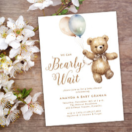 Genderneutraal Barly Wait Teddy Bear-Baby shower Kaart