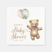 Genderneutraal Barly Wait Teddy Bear-Baby shower Servet (Voorkant)