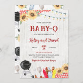 Genderneutraal BBQ-Baby shower Kaart (Voorkant / Achterkant)