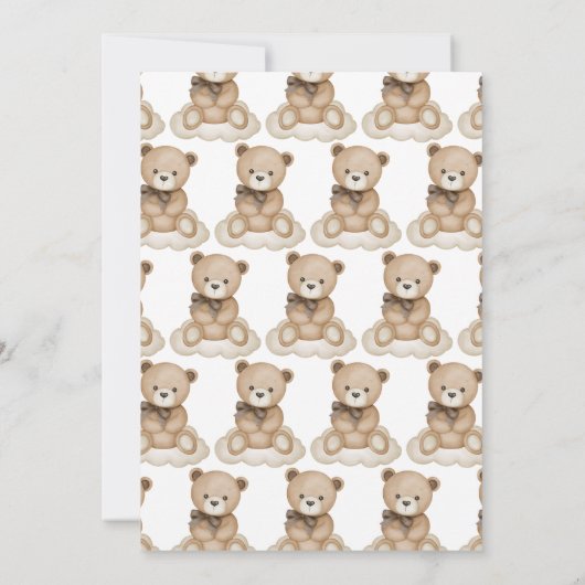 Genderneutraal Beer Baby shower Kaart (Achterkant)