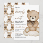 Genderneutraal Beer Baby shower Kaart (Voorkant / Achterkant)