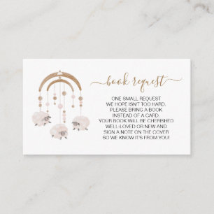 Genderneutraal beige Boho Nursery Book Request Informatiekaartje