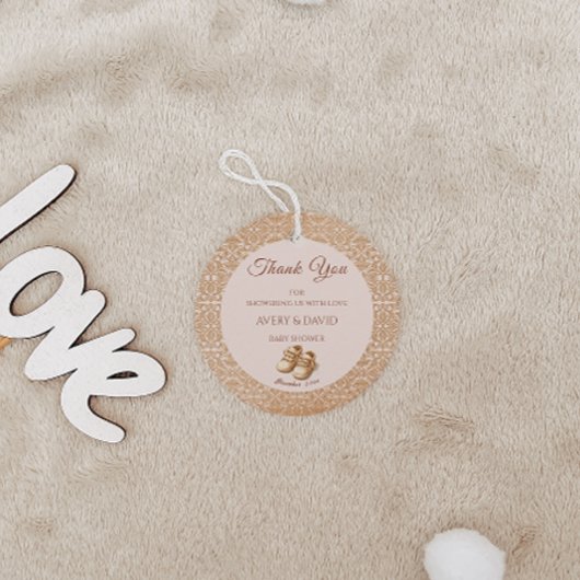  genderneutraal Beige Classic Baby shower Bedankjes Labels