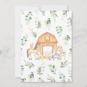Genderneutraal Boerderij Baby shower Kaart (Achterkant)