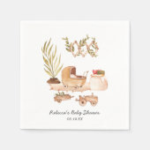 Genderneutraal | Boho Baby shower gepersonaliseerd Servet (Voorkant)