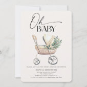 Genderneutraal Boho Baby Stroller Baby shower Kaart (Voorkant)