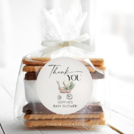 Genderneutraal Boho Baby Stroller Baby shower Ronde Sticker