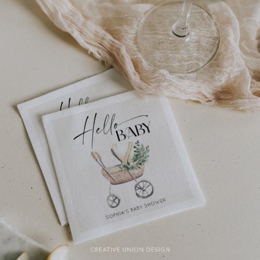 Genderneutraal Boho Baby Stroller Baby shower Servet