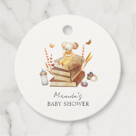 Genderneutraal Boho Book Mouse Baby shower Bedankjes Labels