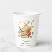 Genderneutraal Boho Book Mouse Baby shower Papieren Bekers (Achterkant)