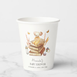 Genderneutraal Boho Book Mouse Baby shower Papieren Bekers