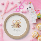 Genderneutraal Boho Book Mouse Baby shower Papieren Bordje (Feest)