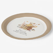 Genderneutraal Boho Book Mouse Baby shower Papieren Bordje (Gekanteld)