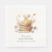 Genderneutraal Boho Book Mouse Baby shower Servet (Voorkant)