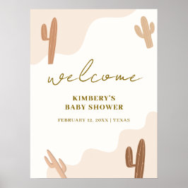 Genderneutraal Boho Cactus Baby shower Welkom Poster