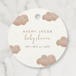 Genderneutraal Boho Clouds Stars Baby shower Bedankjes Labels