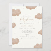 Genderneutraal Boho Clouds Stars Baby shower Kaart (Voorkant)