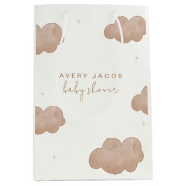 Genderneutraal Boho Clouds Stars Baby shower Medium Cadeauzakje