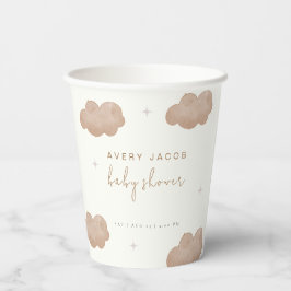 Genderneutraal Boho Clouds Stars Baby shower Papieren Bekers