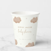 Genderneutraal Boho Clouds Stars Baby shower Papieren Bekers (Voorkant)