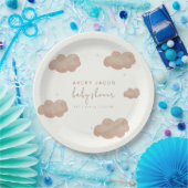 Genderneutraal Boho Clouds Stars Baby shower Papieren Bordje (Feest)