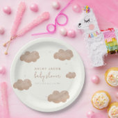 Genderneutraal Boho Clouds Stars Baby shower Papieren Bordje (Feest)