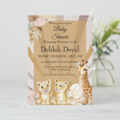 Genderneutraal Boho Dierlijk Baby shower Kaart (Staand voorkant)