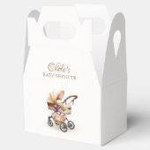 Genderneutraal Boho Floral Stroller Baby shower Bedankdoosjes (Geopend)