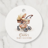 Genderneutraal Boho Floral Stroller Baby shower Bedankjes Labels (Voorkant)