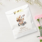 Genderneutraal Boho Floral Stroller Baby shower Bedankzakje (Gezegeld)