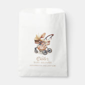 Genderneutraal Boho Floral Stroller Baby shower Bedankzakje (Voorkant)